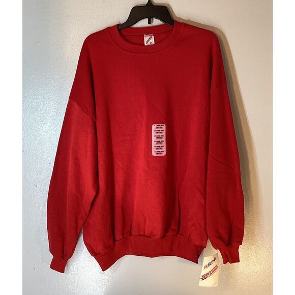 Vintage Jerzees Sweatshirt Adult XXL Red Made in USA Blank Mens NWT - Picture 1 of 9